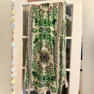 Tory Burch 100% Wool Floral Garden Party Scarf